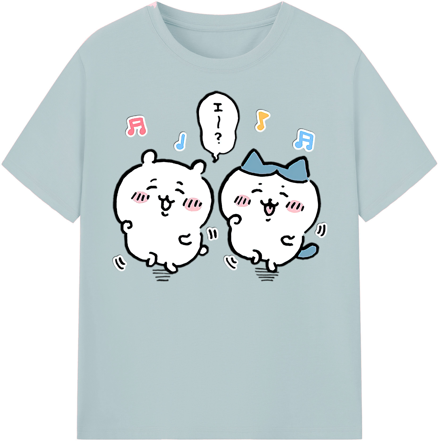 （画像用） ちいかわ ハチワレ Chii-kawa hachiware 綿100％半袖Tシャツ（フロントプリント）